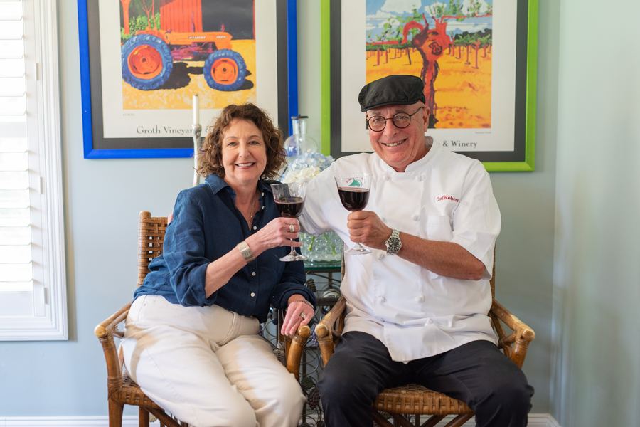 Chef Robert sharing a toast at home