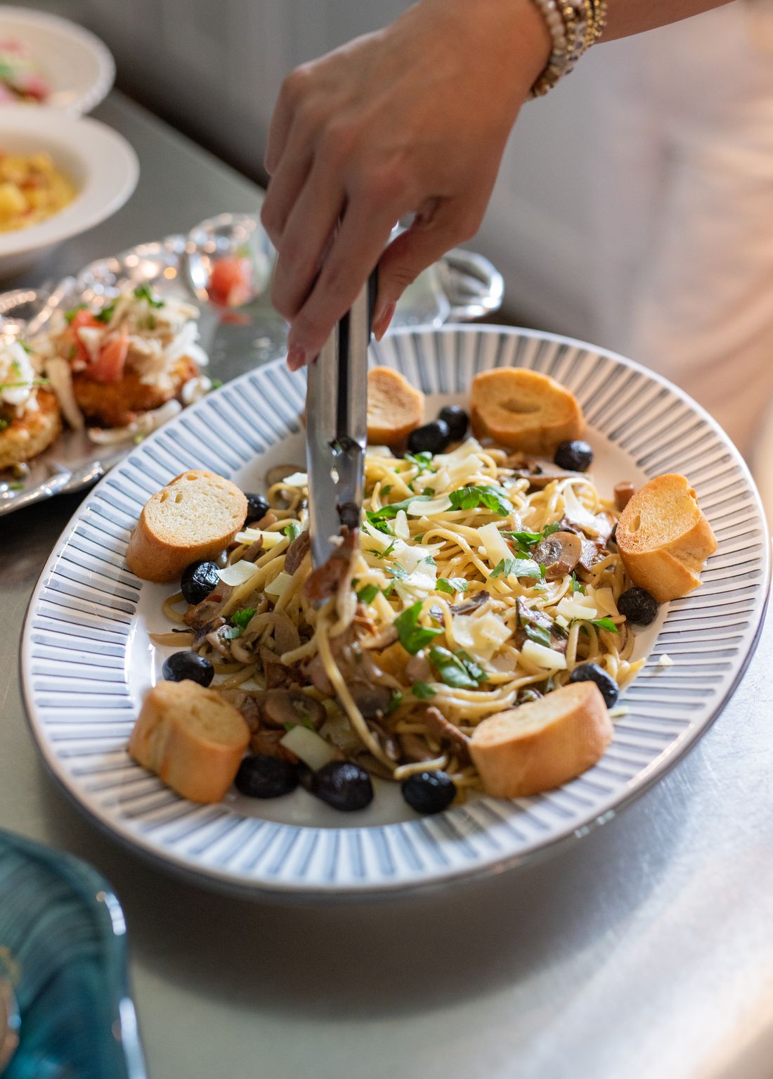 Wild mushroom pasta with chanterelle mushrooms, parmesan, and herbs